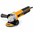 Coofix CF-AG021-S orange and black corded electric angle grinder with side handle on a clean white background