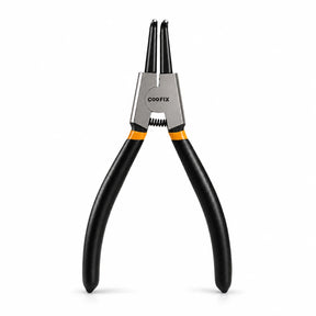 Coofix 175 mm bent-head nickel-plated carbon-steel circlip pliers on a white background