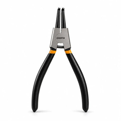 Coofix 175 mm bent-head nickel-plated carbon-steel circlip pliers on a white background