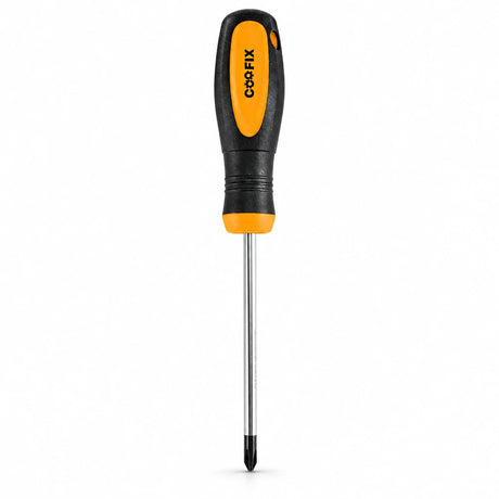 Coofix black and orange Phillips screwdriver with magnetic head on a clean white background