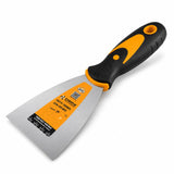 Coofix two-colour carbon-steel putty trowel with orange and black handle on a white background