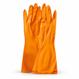 Coofix orange PVC work gloves pair shown upright on a clean white background