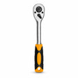 Coofix black and orange ratchet wrench with silver reversible head on a white background