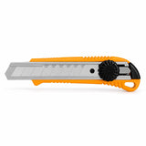 Coofix orange ABS snap-off blade knife with grey segmented SK5 steel blade on a white background
