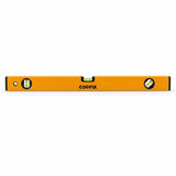 Coofix orange aluminium spirit level with black end caps and visible vial windows on a white background