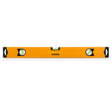 Coofix orange magnetic aluminium spirit level with three bubble vials isolated on a white background