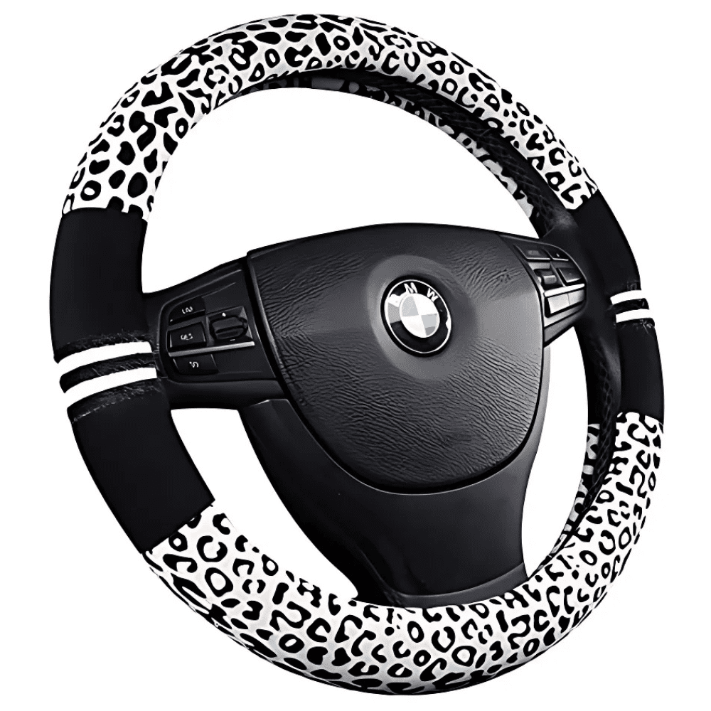 SM Select Interior Comfort & Styling Leopard Print Universal Steering Wheel Cover