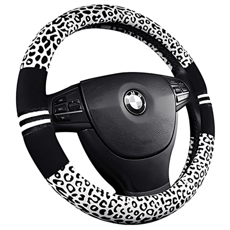 SM Select Interior Comfort & Styling Leopard Print Universal Steering Wheel Cover
