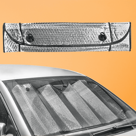 SM Select Interior Comfort & Styling Metallic Foldable Car Windshield Reflective Shades - 60 x 130cm