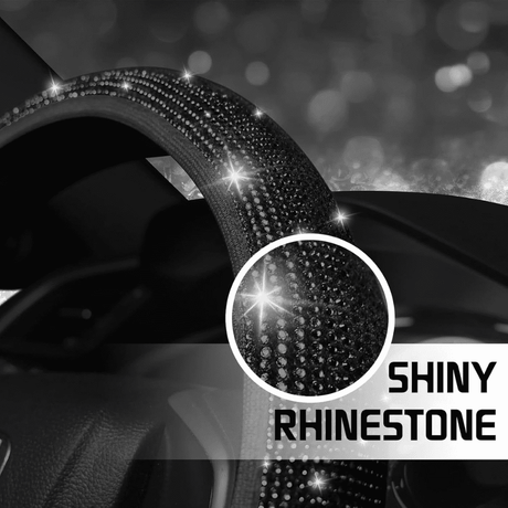 SM Select Interior Comfort & Styling Sparkly Diamond Universal Car Steering Wheel Cover