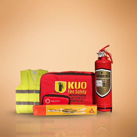 SM ToolHub Automotive Accessories Emergency 4 in 1 Car Safety Kit - Fire Extinguisher, Triangle, Vest & First Aid