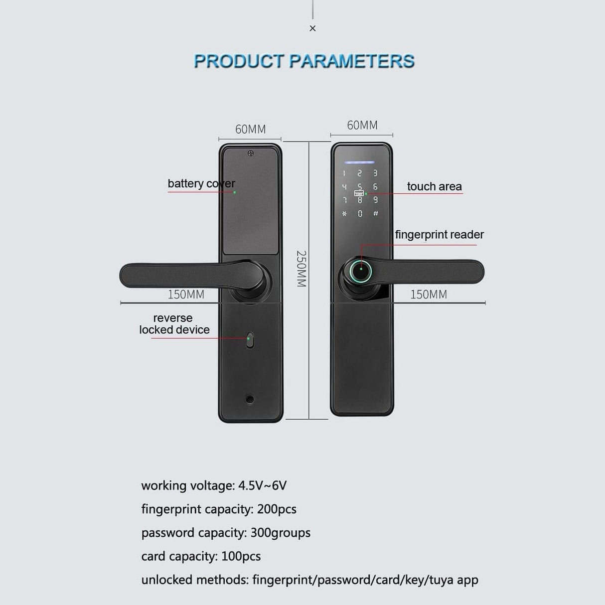 Smart Home Door & Window Hinges Smart Door Lock - X3 (5050)