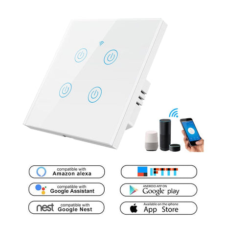 Smart Home Switches & Sockets Smart Wi-Fi 4-Gang Light Switch