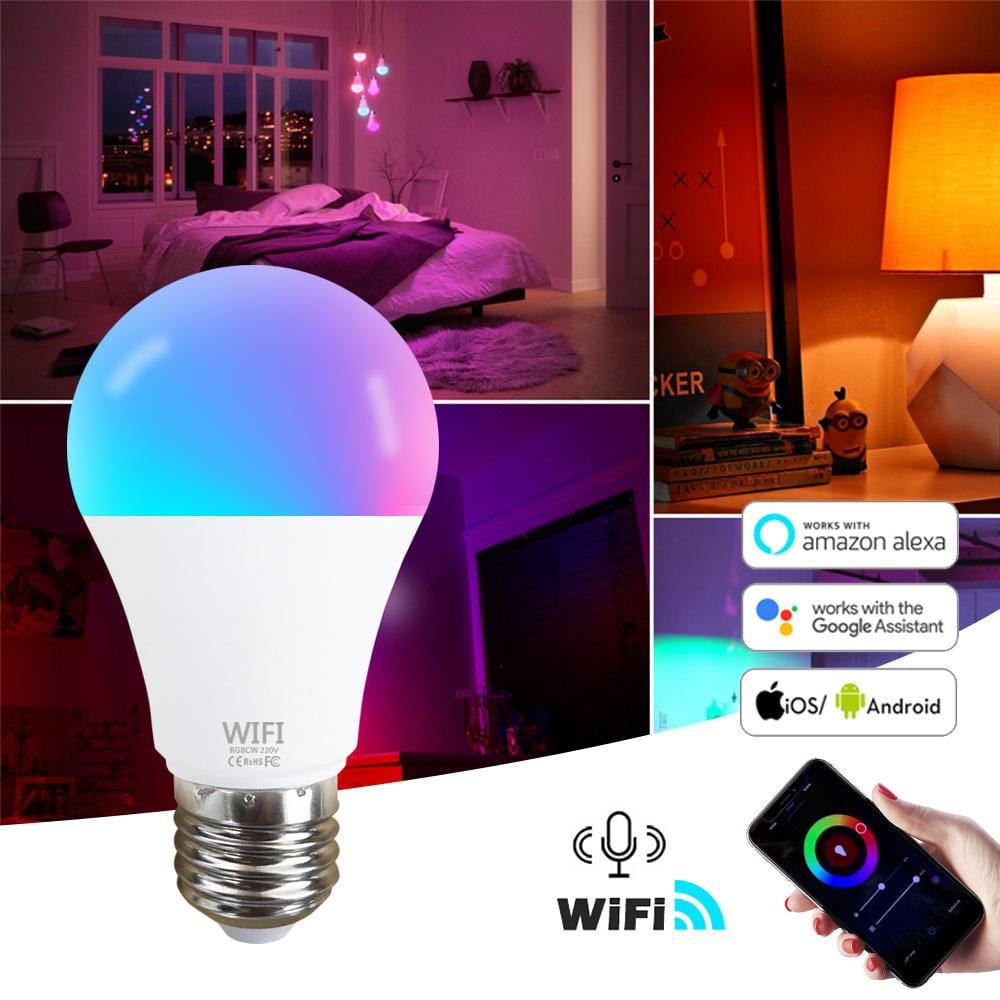 Buy Smart Wi-Fi RGB LED Bulb | Remote Control, Dimmable, Voice ...