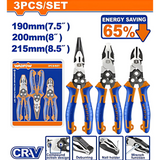 Wadfow 3-Piece Compound Action Pliers Set  - WPS0403