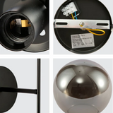 Modern Globe Smoky Black Wall Light Sconce