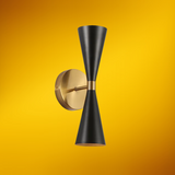 Modern Gold Aluminium Metal Body Black Cone Wall Light