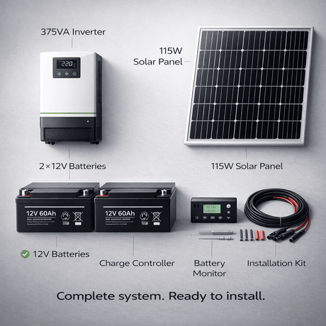 Supply Master Solar Power Systems 375VA System Solar Power Package