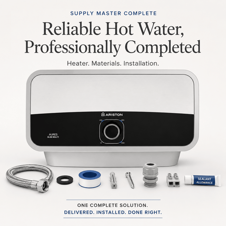 Supply Master Supply Master Complete Ariston Aures Slim 5.5kW Multi-Point Instant Water Heater + Professional Replacement Installation | Supply Master Complete