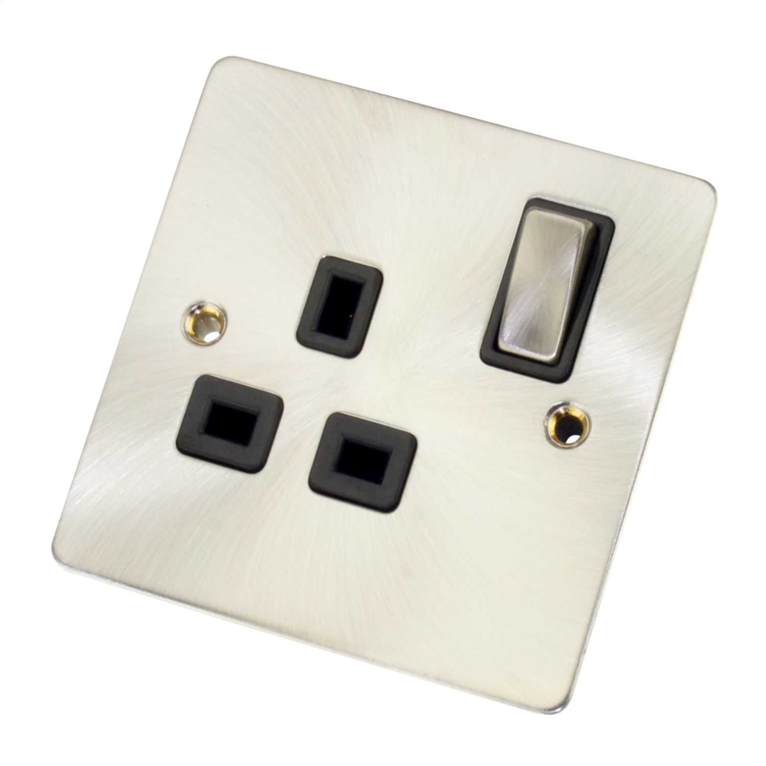 Click Define Flat Plate Stainless Steel 13A Single Switched Socket | Supply Master | Accra, Ghana Switches & Sockets Buy Tools hardware Building materials
