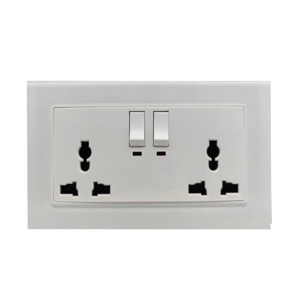 Click Seera Universal Two Gang Double 13A White Socket | Supply Master | Accra, Ghana Switches & Sockets Buy Tools hardware Building materials