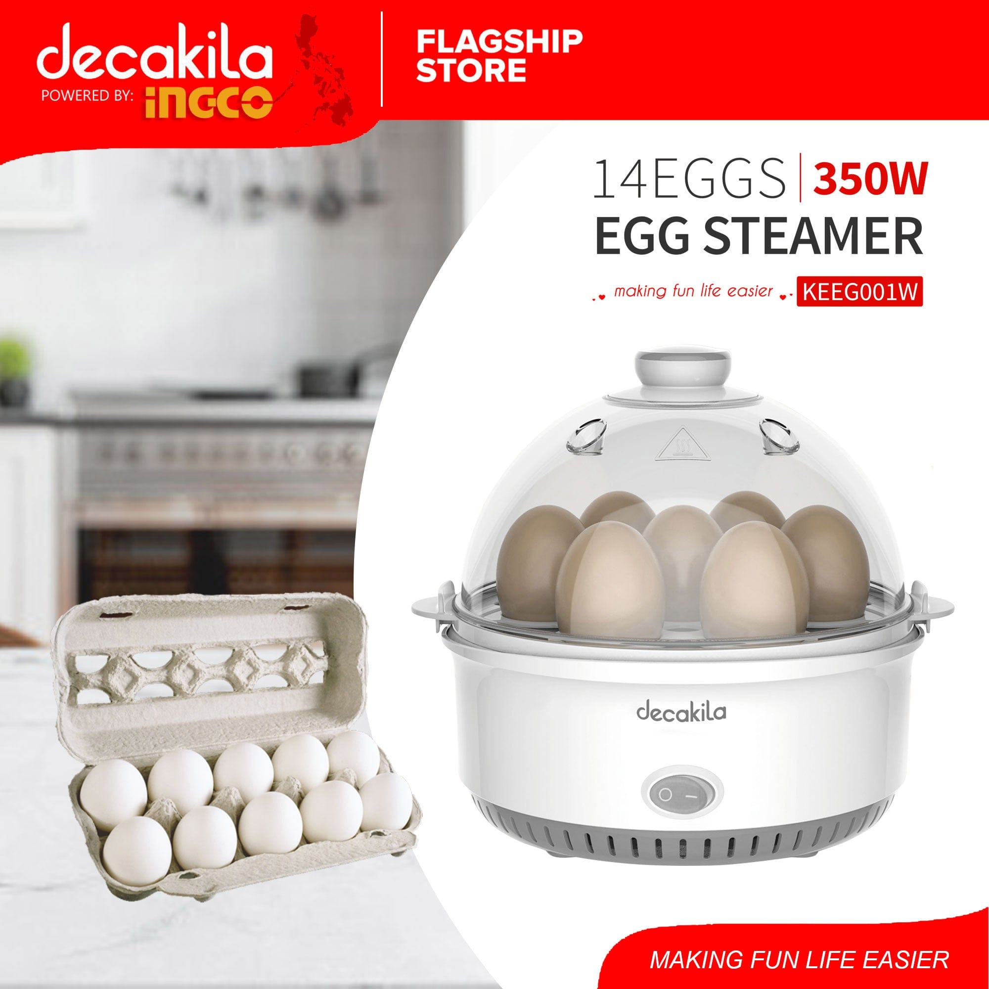 Buy Decakila Egg Cooker 350W - KEEG001W in Ghana | Supply Master Kitchen Appliances Buy Tools hardware Building materials