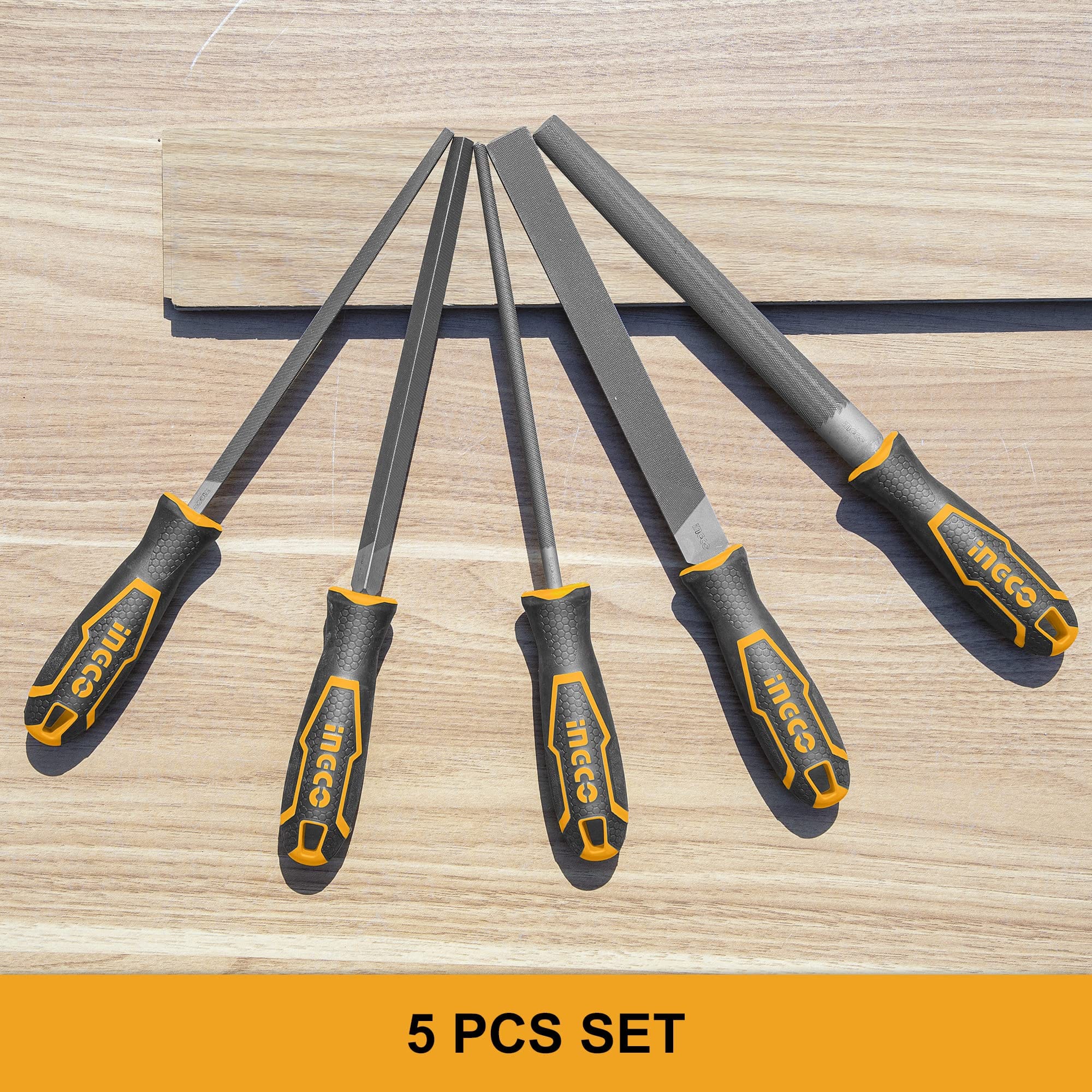Ingco 8" 5 Pieces Steel File Set - HKTFS0508 | Supply Master | Accra, Ghana Chisels Files Planes & Punches Buy Tools hardware Building materials