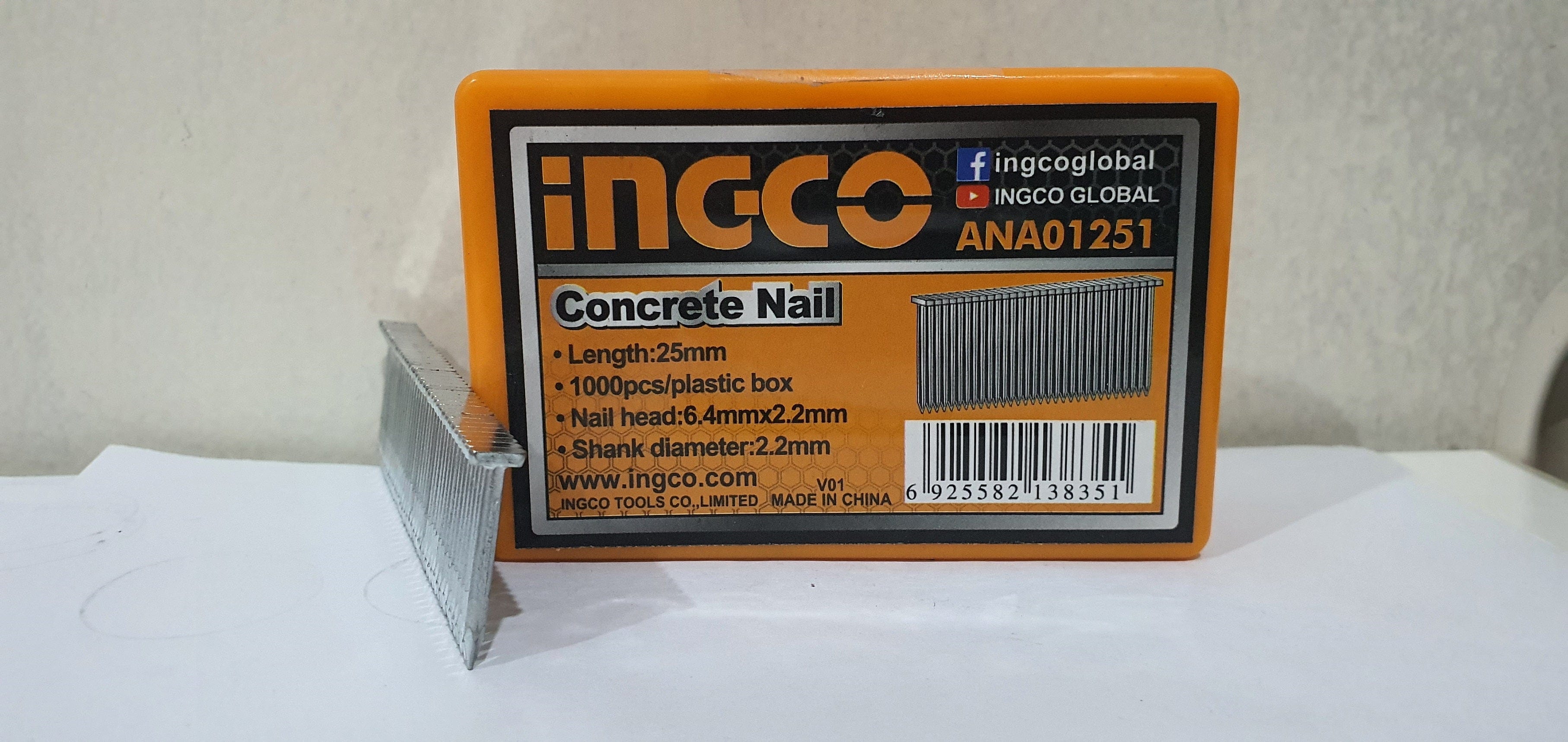 Ingco Concrete Nail - ANA01251 | Supply Master | Accra, Ghana Chuck Keys & Specialty Accessories Buy Tools hardware Building materials