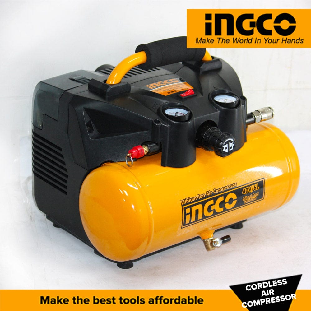 Ingco Lithium-ion Air Compressor 40V 6L - CACLI2003 | Supply Master | Accra, Ghana Compressor & Air Tool Accessories Buy Tools hardware Building materials