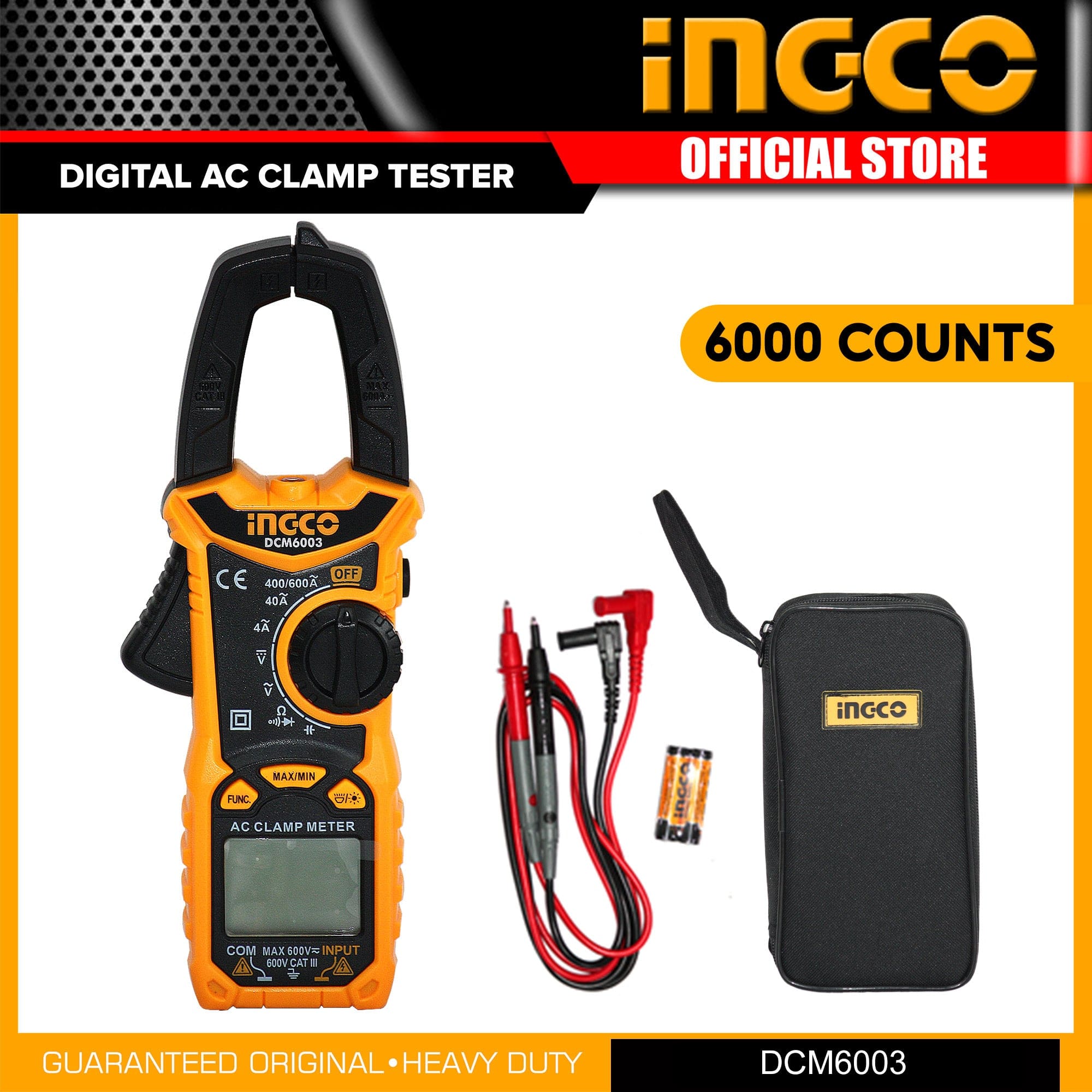 Ingco Digital AC Clamp Meter 6000 counts - DCM6003 - Buy Online in Accra, Ghana at Supply Master Digital Meter Buy Tools hardware Building materials