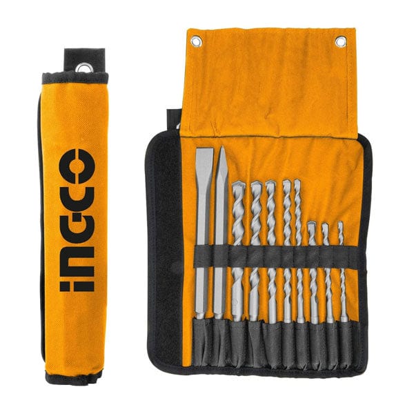 Ingco 10 Pieces Hammer Drill Bits And Chisels Set - AKD2101 | Supply Master | Accra, Ghana Drill Bits Buy Tools hardware Building materials