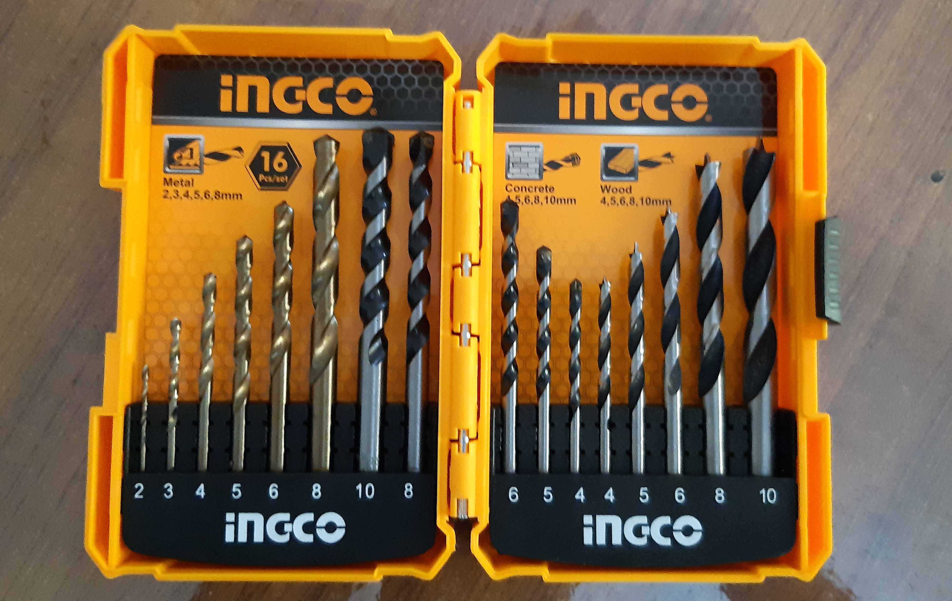 Ingco 16pcs Metal, Concrete And Wood Drill Bit Set - AKD9165 | Supply Master | Accra, Ghana Drill Bits Buy Tools hardware Building materials