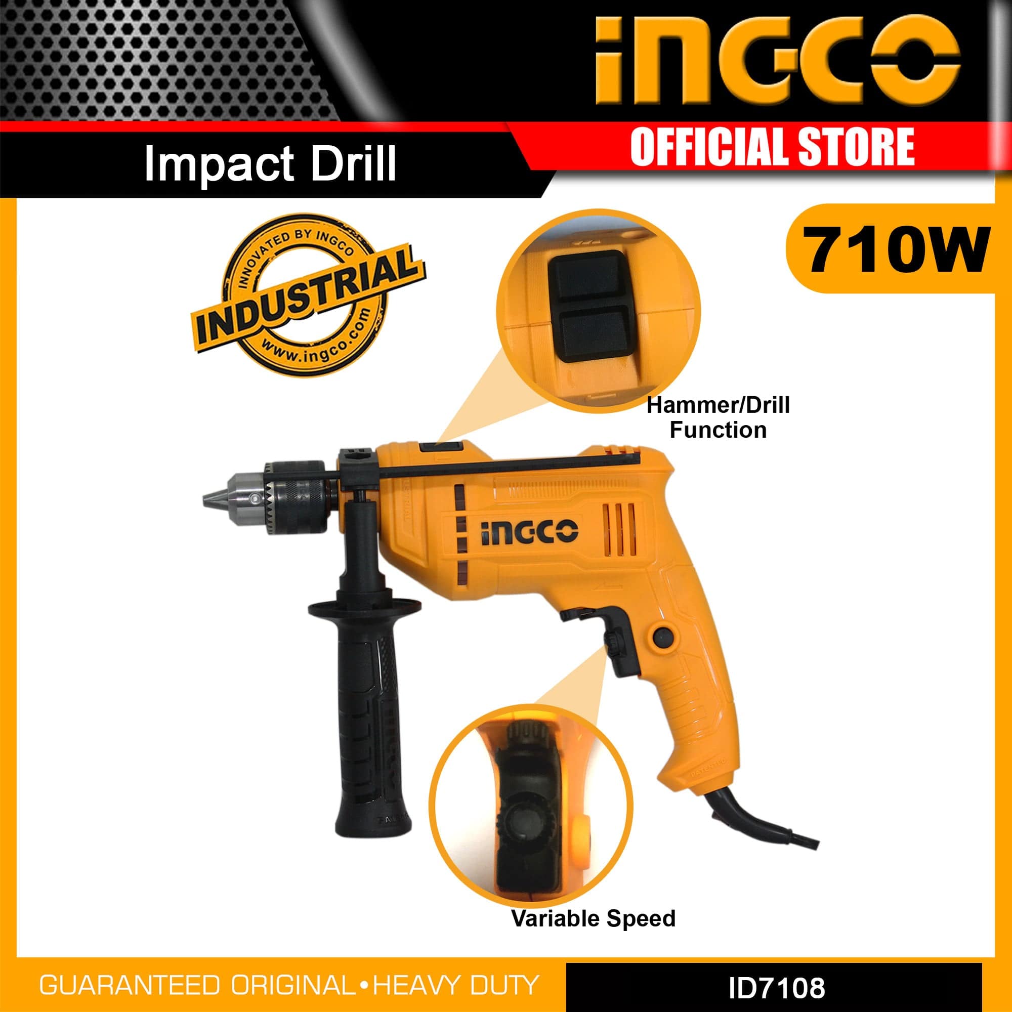 Ingco Hammer Impact Drill 13mm 710W - ID7108 - Buy Online in Accra, Ghana at Supply Master Drill Buy Tools hardware Building materials