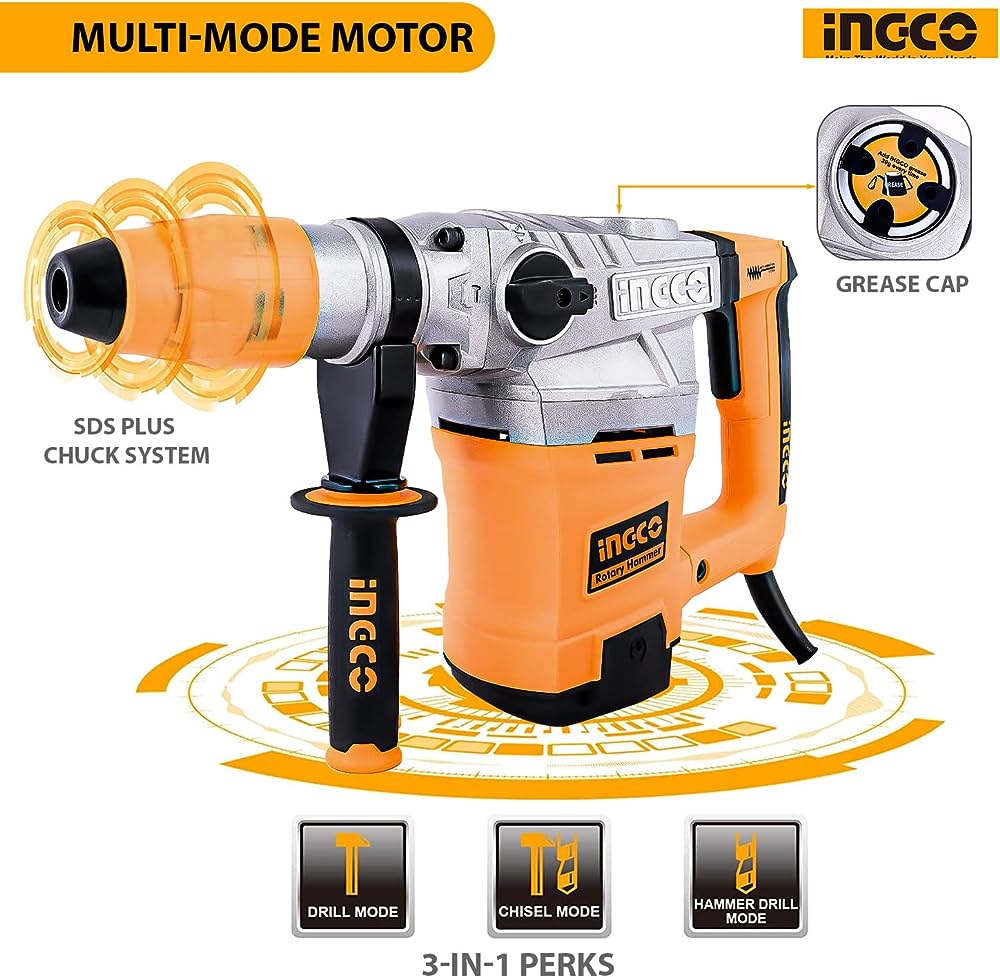 Ingco Heavy Duty Rotary Hammer Drill with SDS Max 1800W - RH18008 - Buy Online in Accra, Ghana at Supply Master Drill Buy Tools hardware Building materials