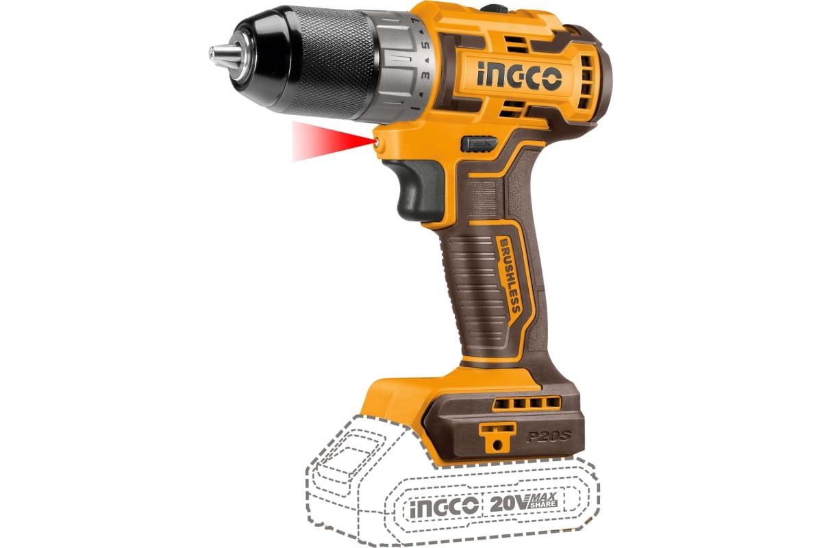 Ingco Lithium-Ion Brushless Cordless Hammer Impact Drill 20V - CIDLI20508 | Supply Master Accra, Ghana Drill Buy Tools hardware Building materials