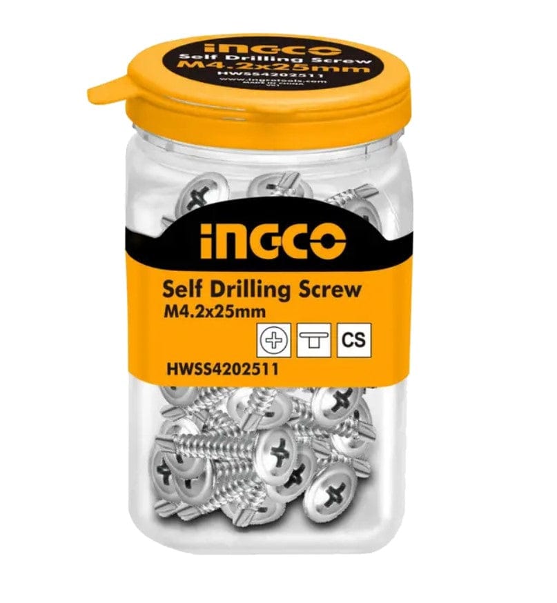Ingco 150 Pieces Self Drilling Screw ST4.2x25mm HWSS4202511 | Supply Master Accra, Ghana Fasteners Buy Tools hardware Building materials