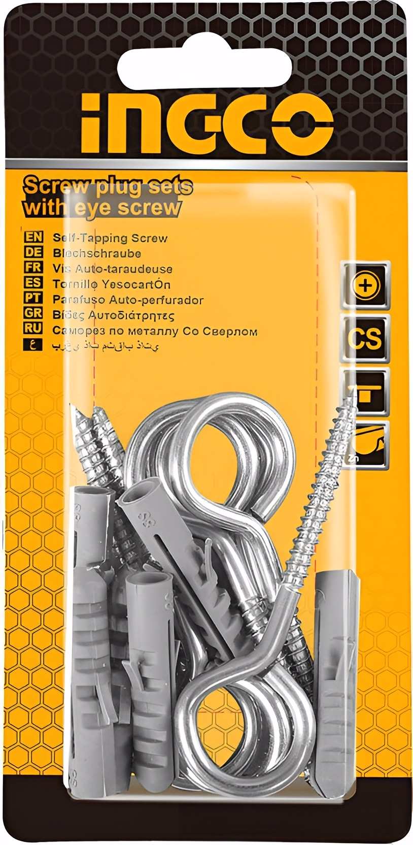Ingco 6 Pieces Screw Plug Sets With Eye Screw HWSPK5022 | Supply Master Accra, Ghana Fasteners Buy Tools hardware Building materials