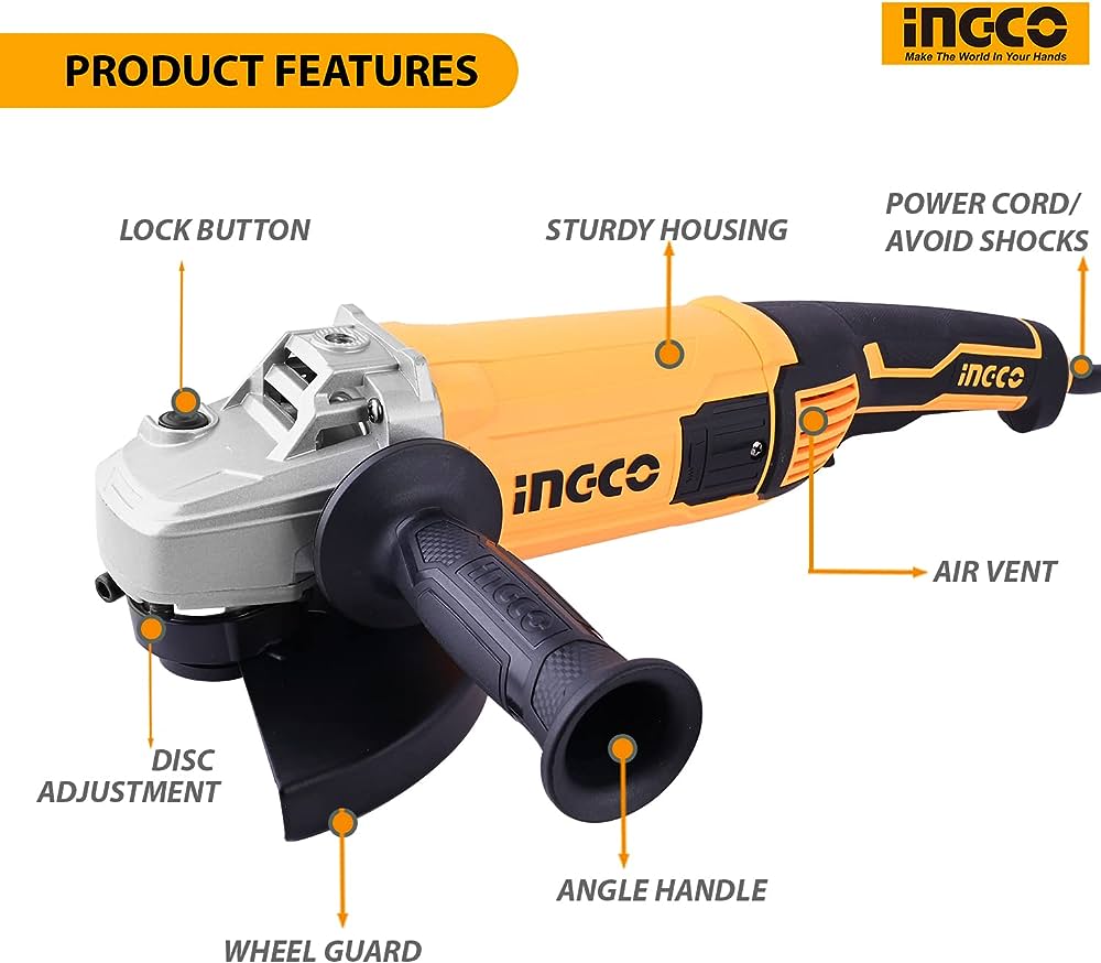 Ingco 7"/180mm Angle Grinder 2000W - AG200018 | Supply Master | Accra, Ghana Grinder Buy Tools hardware Building materials