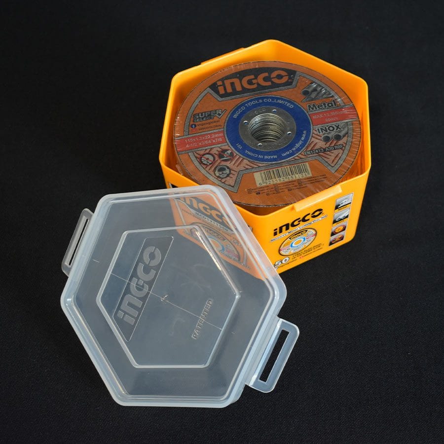Ingco Abrasive INOX - Metal Cutting Disc 115 X 1.2mm Set 50pcs - MCD1211550 | Supply Master | Accra, Ghana Grinding & Cutting Wheels Buy Tools hardware Building materials