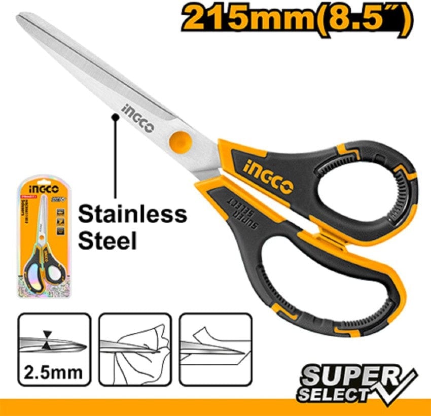 Ingco 8.5" Stainless Steel Scissors - HSCRS811002 | Supply Master Accra, Ghana Hand Saws & Cutting Tools Buy Tools hardware Building materials
