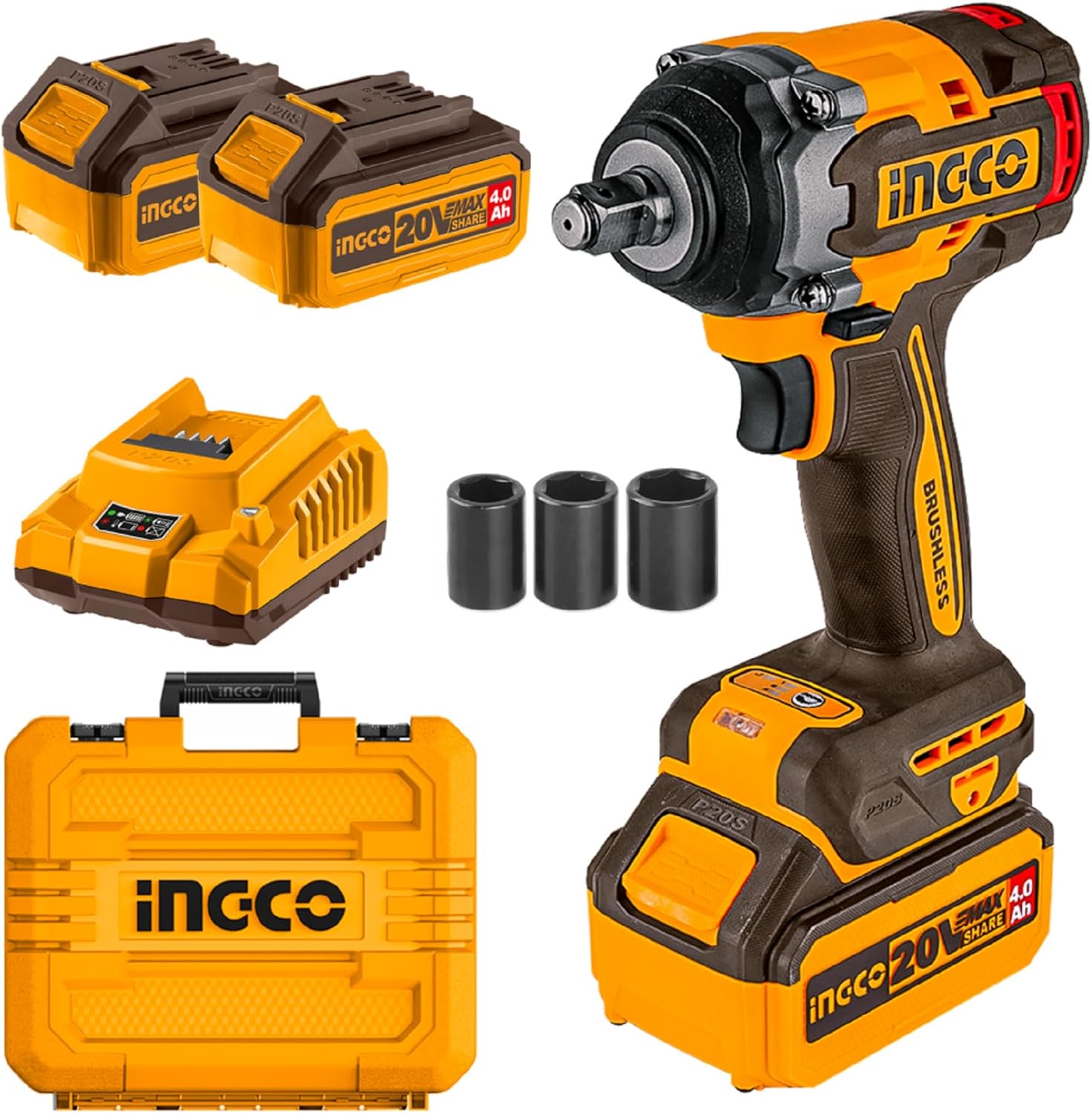 Boost your mechanical projects with the Ingco 1/2" Lithium-Ion Cordless Impact Wrench. Featuring two 20V 4.0Ah batteries and a charger, this high-torque tool offers efficiency and power. Get yours at SupplyMaster.store Ghana! Impact Wrench & Driver Buy Tools hardware Building materials