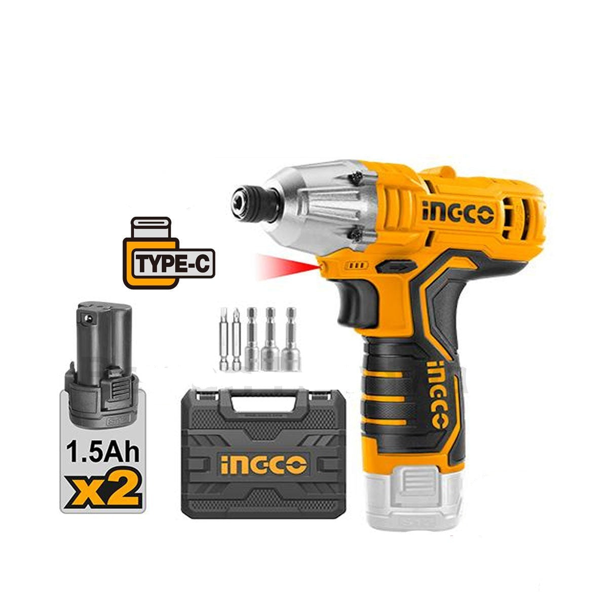Ingco Lithium-Ion Cordless Impact Wrench - CIWLI2001 | Shop Online in Accra, Ghana - Supply Master Impact Wrench & Driver Buy Tools hardware Building materials