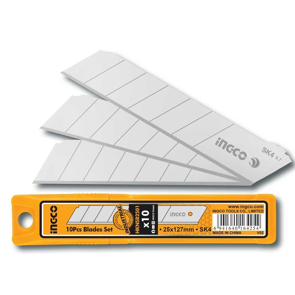 Ingco 10Pcs 25mm Knife Blade Set HKNSB2501 | Supply Master Accra, Ghana Multi Tools & Knives Buy Tools hardware Building materials