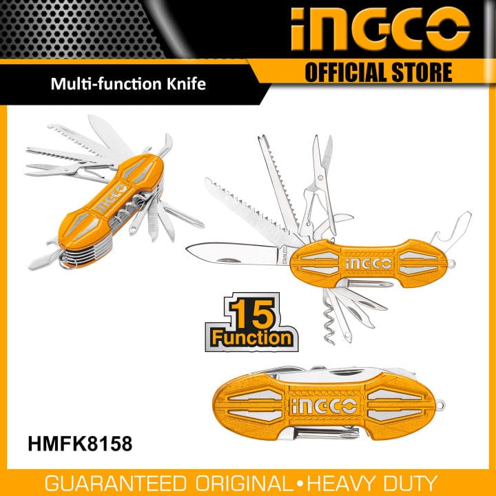 Ingco Multi-function Pocket Folding Knife - HMFK8158 | Shop Online in Accra, Ghana - Supply Master Multi Tools & Knives Buy Tools hardware Building materials