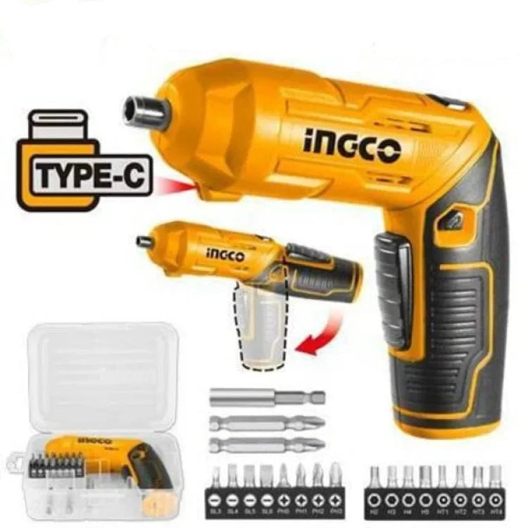 Ingco Lithium-Ion Cordless Screwdriver 4V - CSDLI0442 | Supply Master Accra, Ghana Powered Screwdriver Buy Tools hardware Building materials