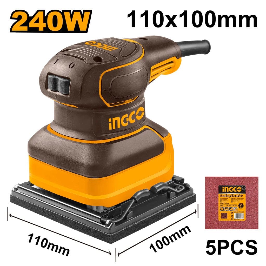 Ingco 240W Corded Palm Sander with 5pcs Sand Papers - PS2416 | Supply Master Accra, Ghana Sander Buy Tools hardware Building materials