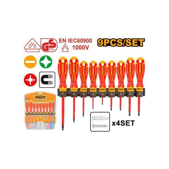 Ingco 9 PCS Insulated Screwdriver Set - HKISD0908 | Supply Master Accra, Ghana Screwdrivers Buy Tools hardware Building materials