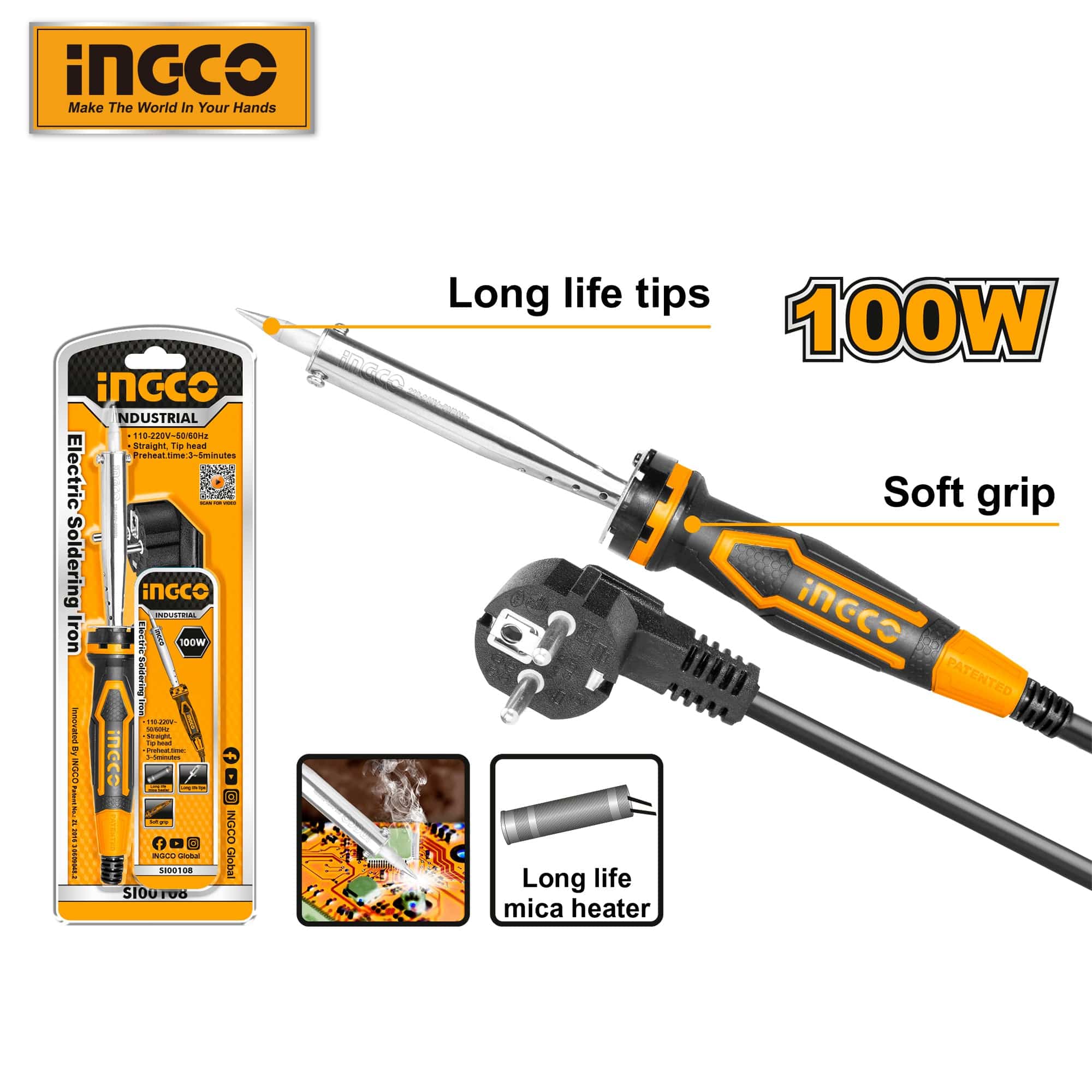 Buy Ingco Electric Soldering Iron 100W - SI00108 in Ghana | Supply Master Specialty Power Tool Buy Tools hardware Building materials
