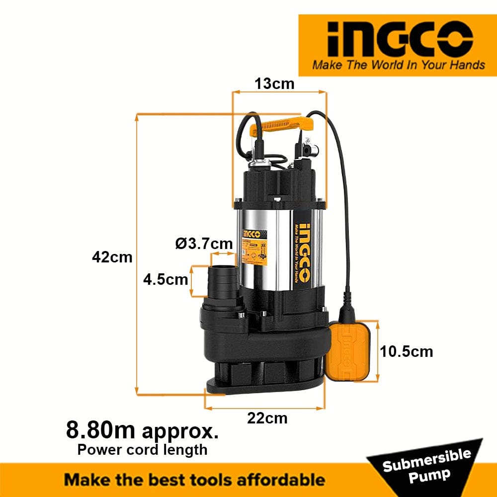Ingco Submersible Sewage Water Pump 1HP - SPDS7508 | Accra, Ghana | Supply Master Submersible Pumps Buy Tools hardware Building materials