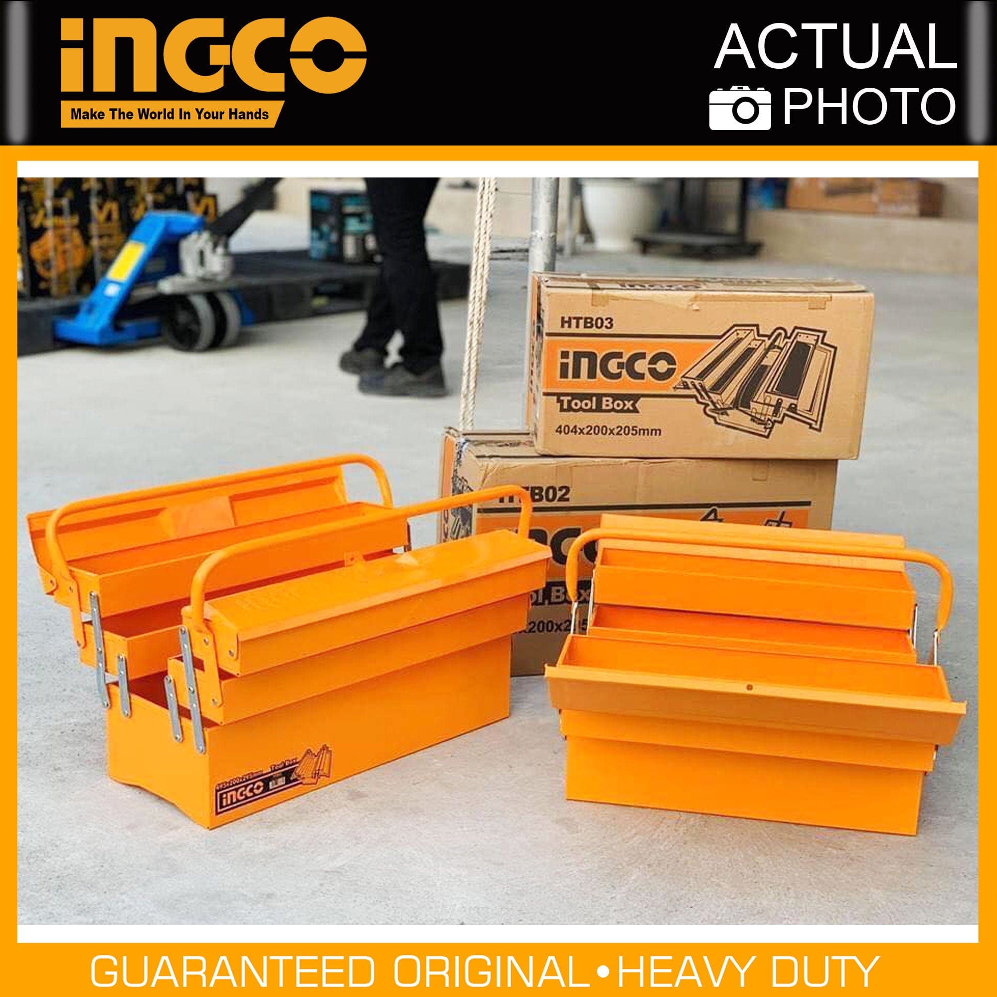 Buy Ingco 3 Layer Tool Box 400 x 200 x 195mm- HTB02 in Ghana | Supply Master Tool Boxes Bags & Belts Buy Tools hardware Building materials
